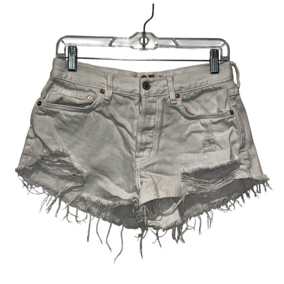 Free People We The Free White Frayed Hem Women's Denim Shorts Size 27 Womens - Picture 1 of 7